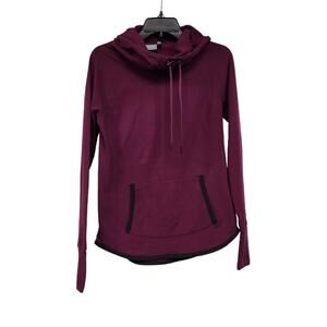 Athleta Hoodie Women Sz XS Purple Sweatshirt Thumbholes & Pouch